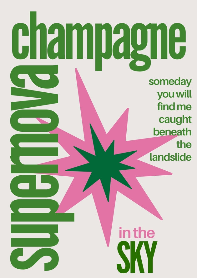 Oasis Inspired Champagne Supernova A3 Poster