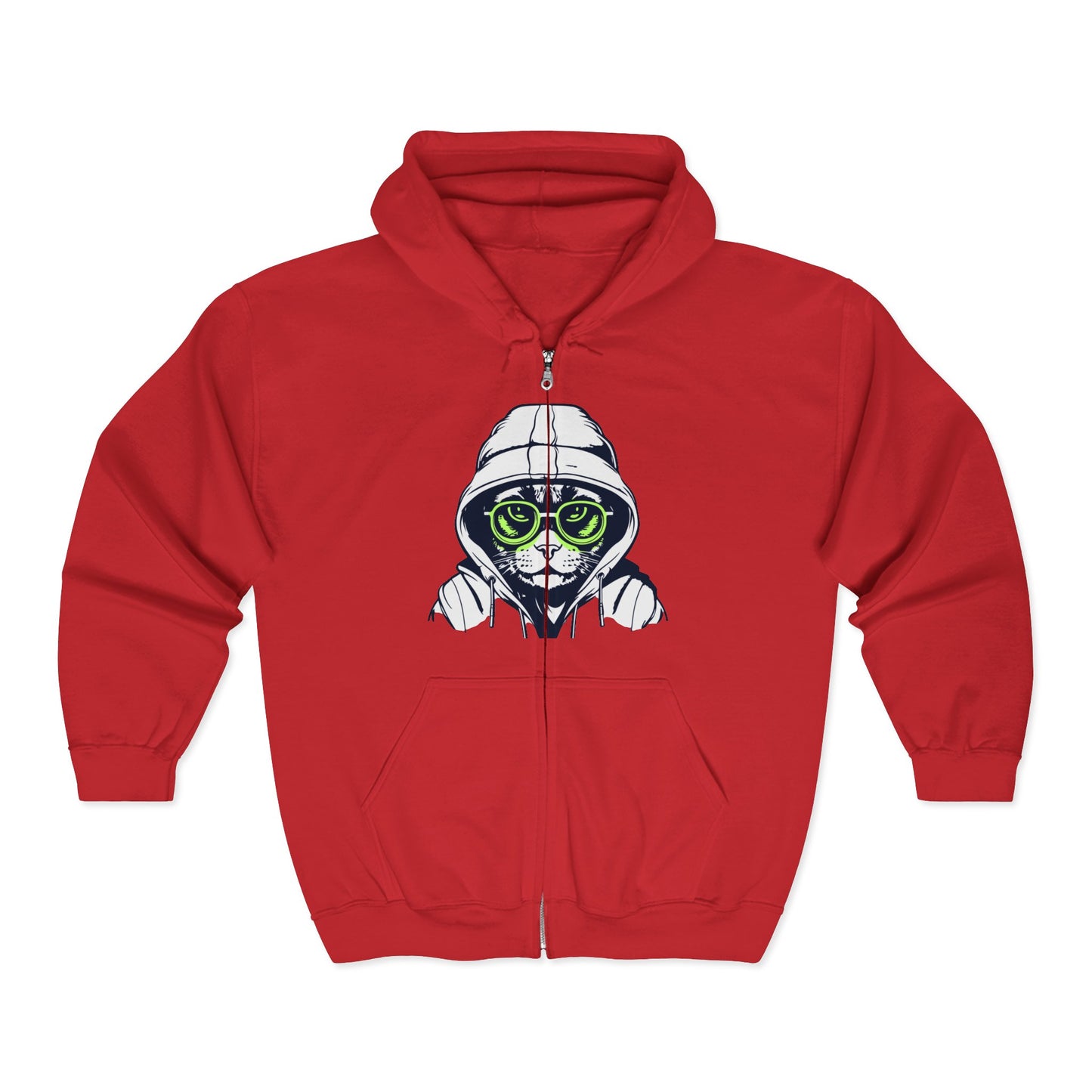 Hacker Cat Zip Hoodie