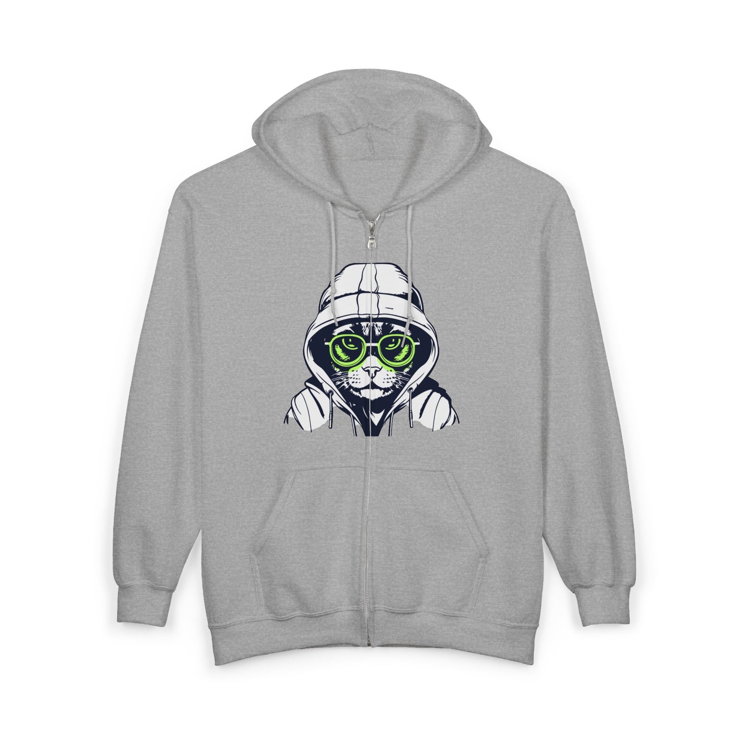 Hacker Cat Zip Hoodie