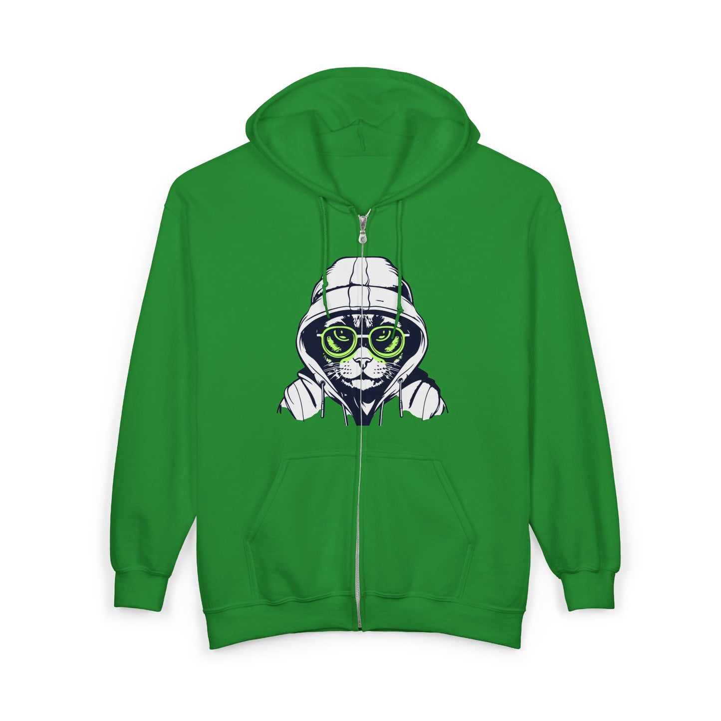 Hacker Cat Zip Hoodie