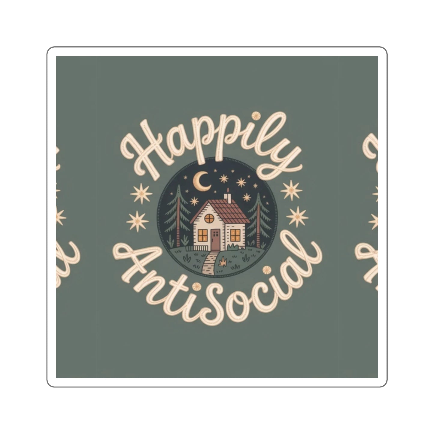 Happily Antisocial Square Sticker