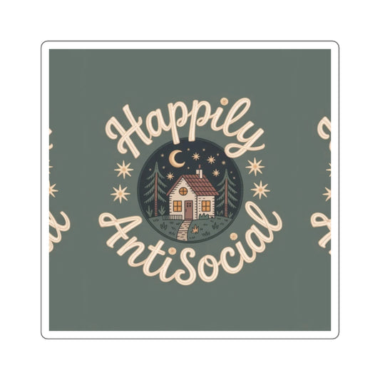 Happily Antisocial Square Sticker