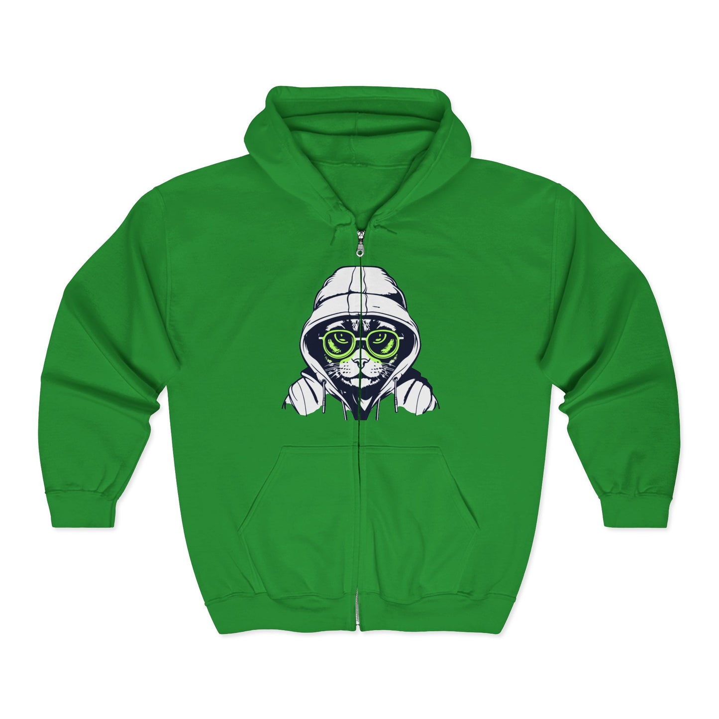 Hacker Cat Zip Hoodie