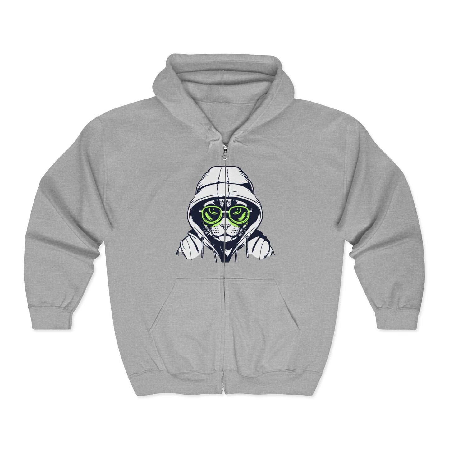 Hacker Cat Zip Hoodie