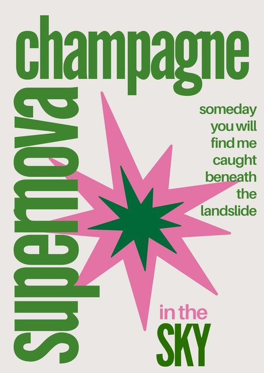 Oasis Inspired Champagne Supernova A3 Poster